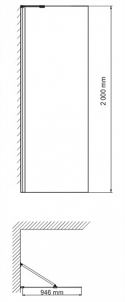 Душевая перегородка Wasserkraft Aller 10H10-RP100 Fixed