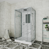 Душ.каб. NG-7772QM (1200x900х2100) низкий поддон стенки МРАМОР 4 места