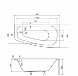 Акриловая ванна Besco Luna 150x80 WAL-150-NP Правая