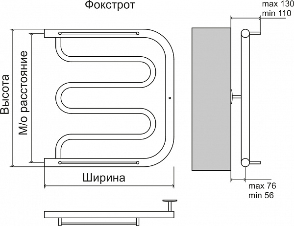 Полотенцесушитель водяной Terminus  Фокстрот 500х500