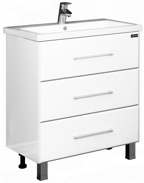 Тумба под раковину Омега 70 напольная с 3 ящиками Санта 207039л