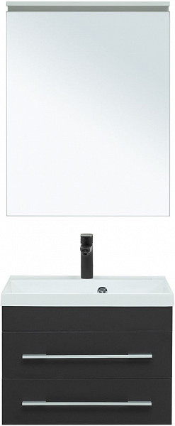 Тумба под раковину Aquanet Верона 58 New черный матовый 00272428