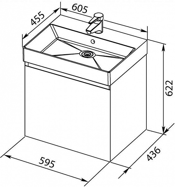 Тумба под раковину Aquanet Йорк 60 белый 00202094