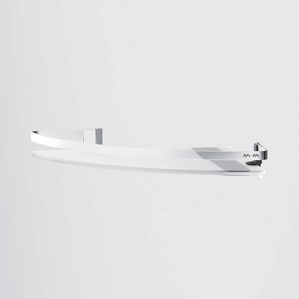 A7456100  Sense L Полка  угловая стеклянная, алюминий