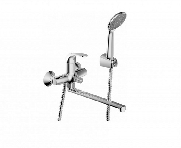 Смеситель для ванны c длинным изливом с аксессуарами Bravat Fit F6135188CP-LB-RUS