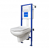 Комплект Cersanit S-SET-CityC/LPRO/S-DL/WG-w подвесной унитаз+инсталляция+кнопка