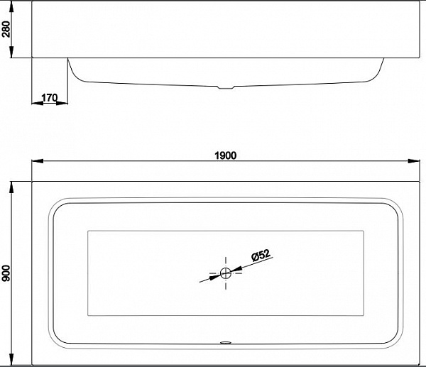 Стальная ванна Bette  One 190х90 3314-000