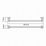 Держатель полотенец одинарный Wasserkraft Isen K-4030