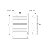 Полотенцесушитель электрический Point Селена PN16856B П6 500x600, диммер справа, черный