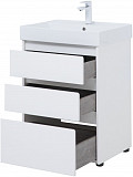 Тумба под раковину Aquanet Nova Lite 60 белый глянец (3 ящика) 00302469