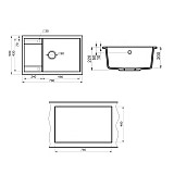 Мойка кухонная Point Велета 78 PN3002AL, серый