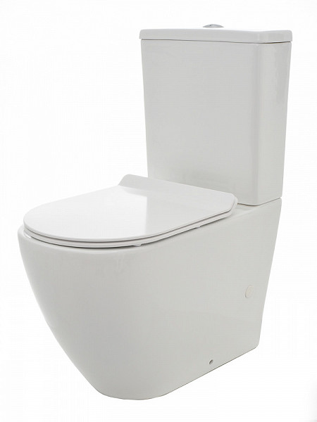 AQM1002 Унитаз напольный Rimless AQUAme c сиденьем SoftClose,  горизонтальный выпуск. 660x360x435мм