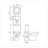 Унитаз-компакт Cersanit City New Clean On S-KO-CIT011-3/5-COn-S-DL-w напольный, безободковый с микролифтом