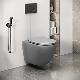Унитаз GR-4411GLMS Color (550*365*395) СВЕТЛО-СЕРЫЙ МАТОВЫЙ подвесной БЕЗОБОДКОВЫЙ
