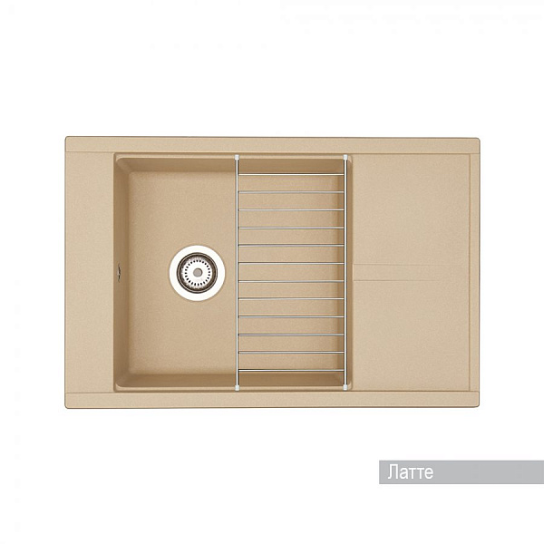 Мойка для кухни Aquaton Делия 78 прямоугольная с крылом латте 1A715132DE260