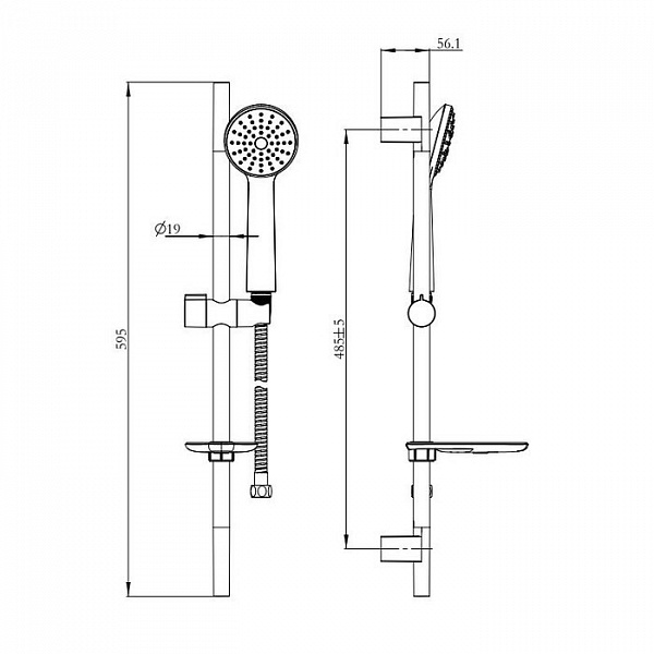 Душевой гарнитур, 340, Milardo, 3401F60M16