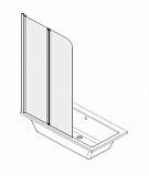 Шторка для ванны Azario BOSTON 80*140 хром, прозрачное стекло 4 мм. (AZ-141)