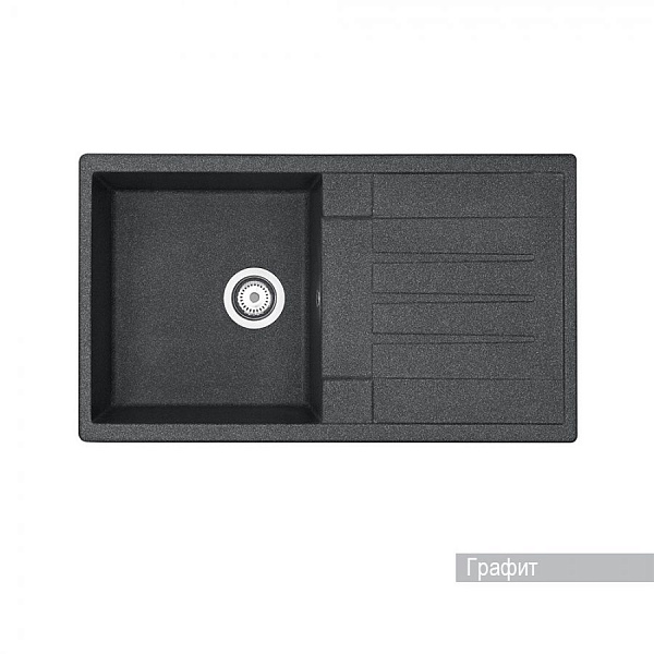 Мойка для кухни Aquaton Верона прямоугольная с крылом графит 1A710032VR210