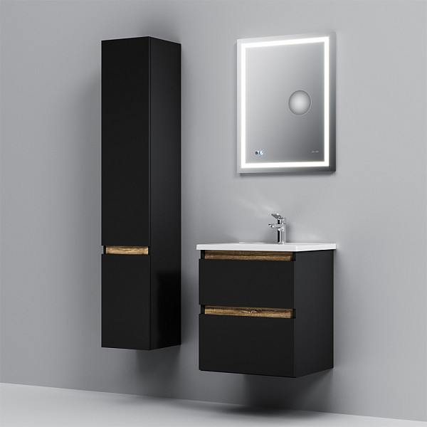 M85AFHX0552BM X-Joy, База под раковину, подвесная, 55 см, 2 ящика, черный матовый