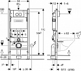 Унитаз с инсталляцией Geberit Renova 500.124.TC.R с горизонтальным выпуском