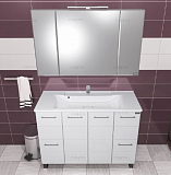 Зеркальный шкаф Стандарт 120, со светом Санта 113020