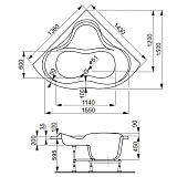 Акриловая ванна Vagnerplast Iris 143x143 VPBA143IRI3X-04