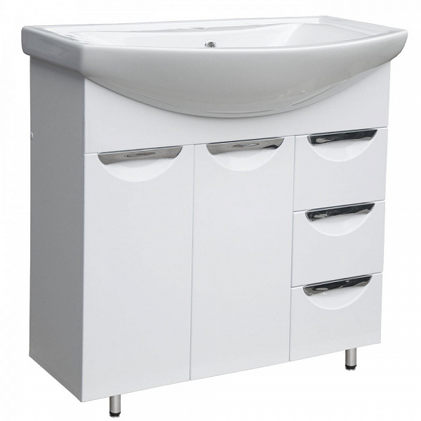 Тумба Emmy Милли 80 с раковиной Балтика (3 ящика)