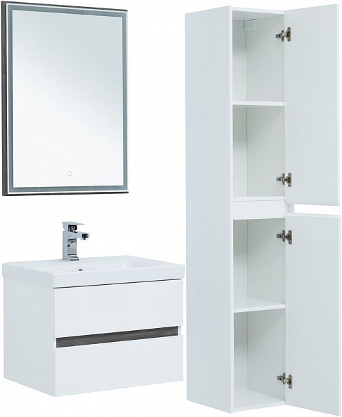 Тумба под раковину Aquanet Беркли 60 белый/дуб рошелье 00254289