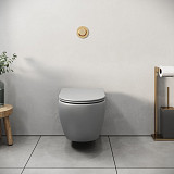 Унитаз GR-4455GLMS Color (485*365*360) СВЕТЛО-СЕРЫЙ МАТОВЫЙ подвесной БЕЗОБОДКОВЫЙ с тонкой крышкой