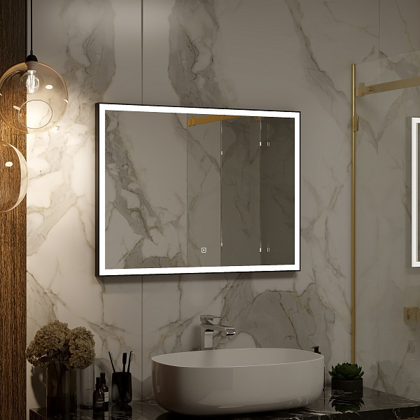 Зеркало Континент "Frame black standart" 800x600