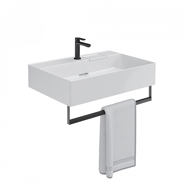 Раковина Kerama Marazzi LOGICA мебельная\подвесная с одним отверстием 70, белая глянцевая