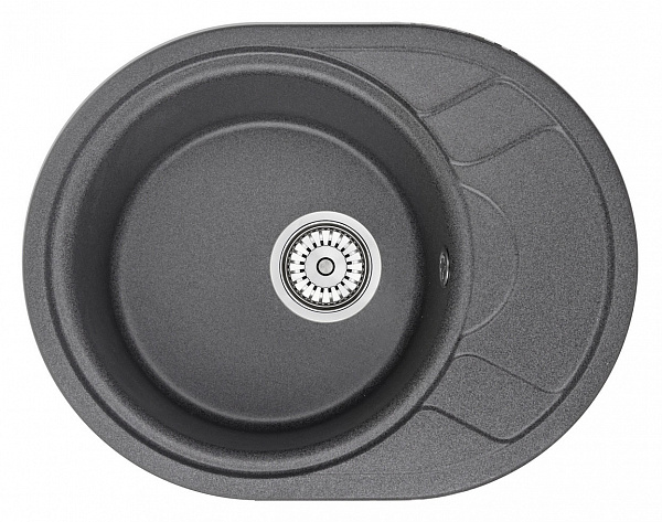 Мойка кухонная Granula овальная кварц 5802, ГРАФИТ