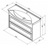 Тумба под раковину Aquanet Остин 105 белый (под раковину Стиль) 00252671