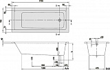 Акриловая ванна Villeroy & Boch Targa Plus Mono 170x75 с ножками в комплекте UBA171NES2V01+U99740000
