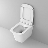 Унитаз Classic GR-4463S (490*335*350) подвесной БЕЗОБОДКОВЫЙ с тонкой крышкой, 1 место