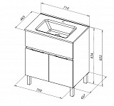 Тумба под раковину Aquanet Алвита new 70 1 ящик, 2 дверцы, антрацит 00303900