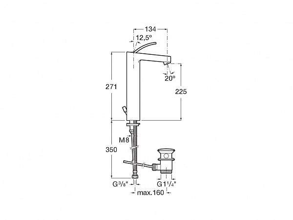 Смеситель Roca Moai для раковины 5A3446C00