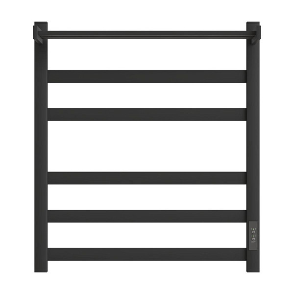 Полотенцесушитель электрический Point Меркурий PN83856PB П5 500x600 с полкой, диммер справа, черный