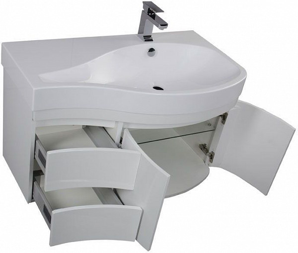 Тумба под раковину Aquanet Сопрано 95 R белый (2 дверцы 2 ящика) 00169633