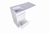 Тумба напольная "Даллас 100" (3 ящ.) Люкс белая, под раковину, PLUS