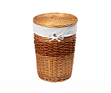 Плетеная корзина для белья с крышкой Wasserkraft Main WB-410-M