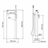 На пол смеситель для ванны Wasserkraft Dinkel 5821