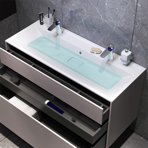 M50AFHX1203EGM Inspire V2.0, База под раковину, подвесная, 120 см, 3 ящика, push-to-open, элегантный