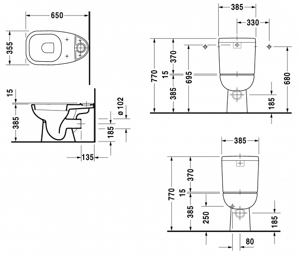 Бачок для унитаза Duravit D-Code 0927100004