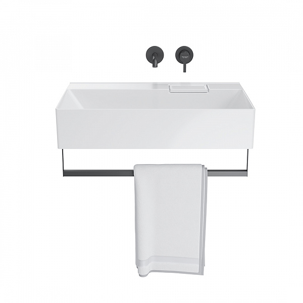 Держатель для полотенец Kerama Marazzi к раковинам LOGICA 70 с крепежом, черный матовый