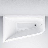 W72A-160L100W-A2 Ванна акриловая spirit  ассиметричная 160x100, без слива/перелива, левосторонняя