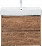 Тумба под раковину Aquanet Nova Lite 75 дуб шоколадный (2 ящика) 00287880