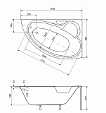 Акриловая ванна Besco Bianka 150x95 WAB-150-NP Правая