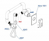 Встраиваемый комплект для биде со шлангом 120 см Wasserkraft A01557