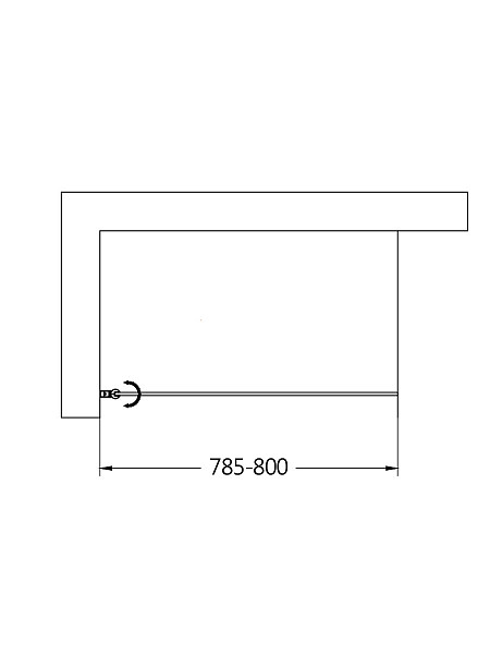 Шторка на ванну AQUAme 800*1400мм., стекло 6мм, цвет профиля хром.